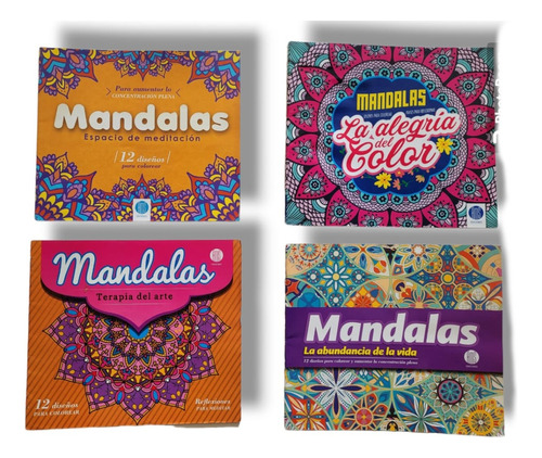 Libros Mandalas Frases Pintar Colorear 4 Unidades