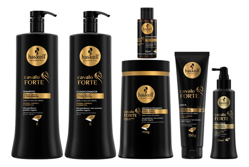 Kit Haskell Cavalo Forte 1lt 3x1 + Tonico + Complexo + Leave