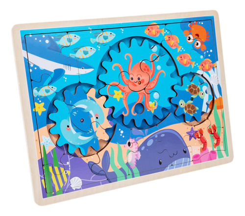 Rompecabezas De Animales, Juguetes 30x22,3x0,8cm Azul