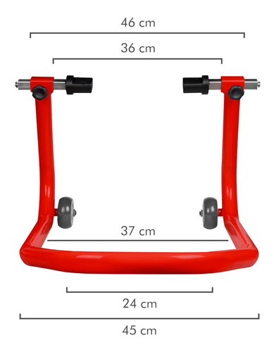 Imagem 5 de 10 de Cavalete Universal Traseiro Moto Hornet Twister Cb300 Verm.