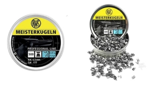 500 Balines Pellets Rws Meisterkugeln 8.2gr Cal .177 Xtr C