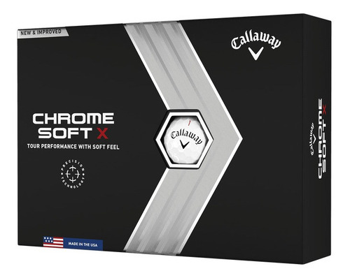 Pelota De Golf Callaway Chrome Soft X - Blanca / Docena Color Blanco