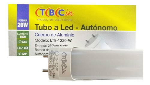 Tubo Led 20w Autónomo Tbcin Batería De Litio