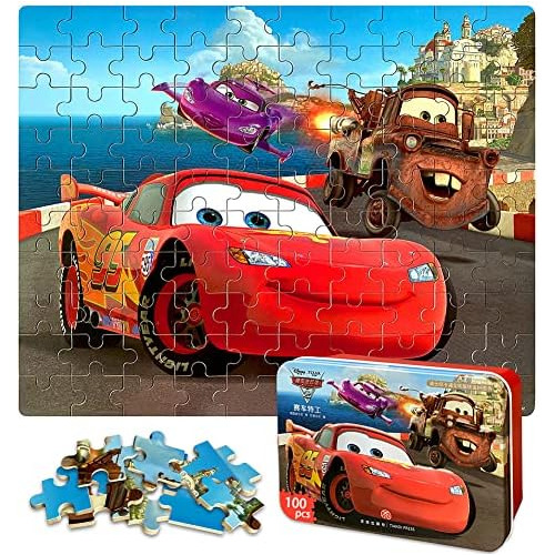 Rompecabezas De Cars De Disney Una Caja De Metal Rompec...