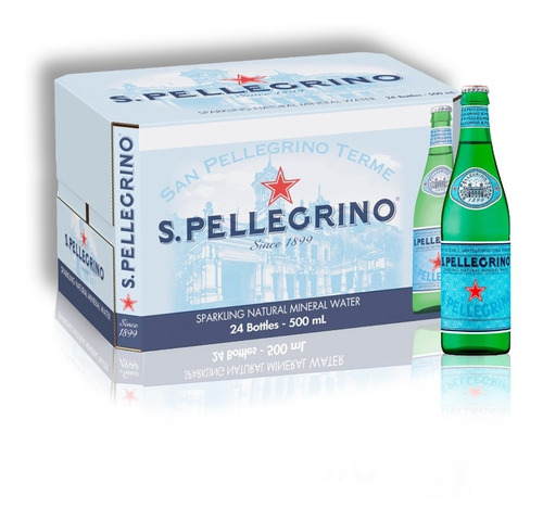 San Pellegrino Agua Mineral Con Gas Vidrio Pack X24u 505ml