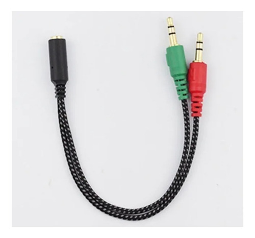 Imagen 2 de 3 de Cable Divisor Adaptador Convertidor 2 A 1 Audio Y Microfono