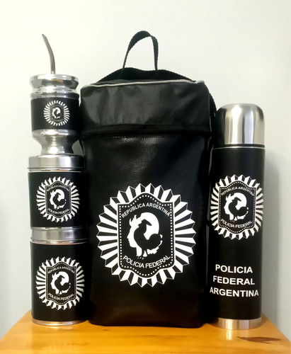 Equipo De Mate Completo Policía Federal Argentina. Ecocuero