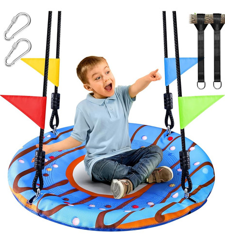 Odoland 24 Inch Kids Tree Swing, Columpio De Platillo Pequeñ