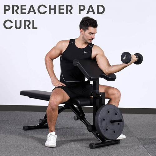 Banco Ajustable Entrenamiento Casa Pesas Gym Inclinado Fitne