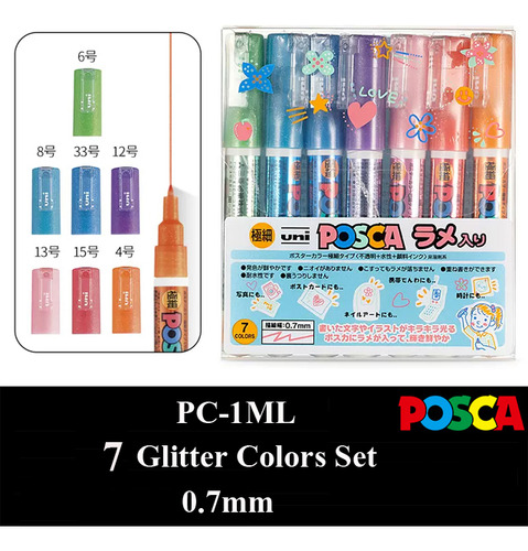 Juego De Rotuladores Pc-1ml 7c Uni Posca, Paquete De Pintura