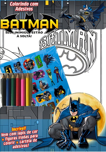 Livro: Batman - Colorindo com Adesivos, de WARNER BROS CONSUMER PRODUCTS INC. Indefinido Editorial On Line Editora, capa mole, edição 1 em português, 2020