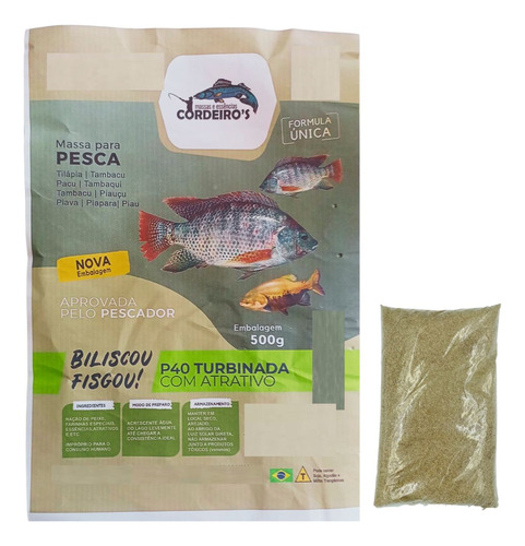 Massa De Pesca P40 Turbinada Com Atrativo 500g Pesqueiros