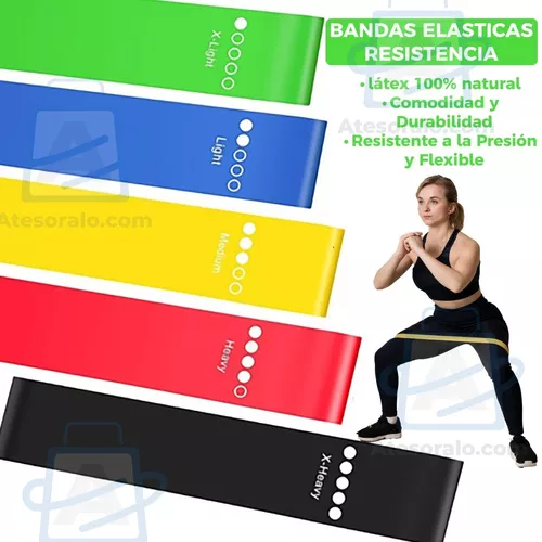 Set x5 Bandas Elásticas Gym Fitness