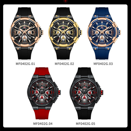 Mini Focus Men Relojes De Cuarzo Impermeables Multifunción Color Del Bisel Negro