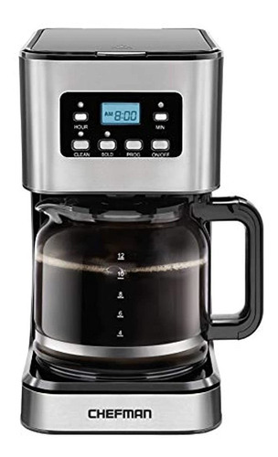 Cafetera Digital Programable  Marca Chefman Color Plateada