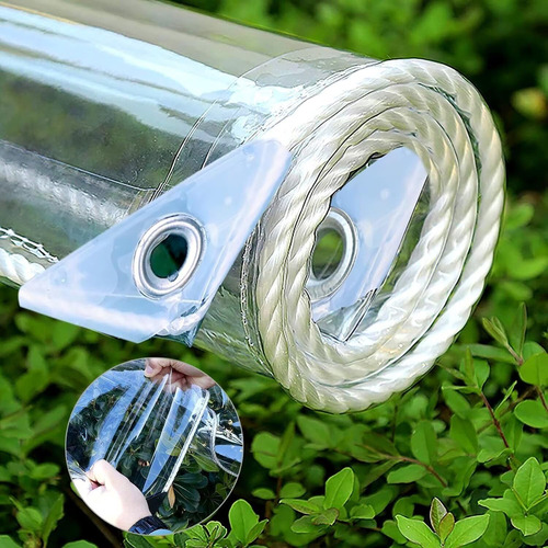 Lona Impermeable Transparente De 3.2 X 8.2 M Con Ojales De 1