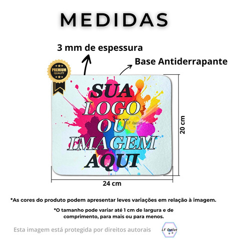 Kit 100 Mouse Pad Personalizado Com Sua Logo E Foto Mousepad