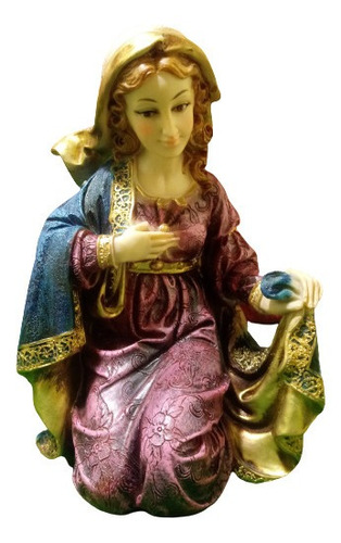 Santísima Virgen María Para Nacimiento, Resina 21x13x12cm