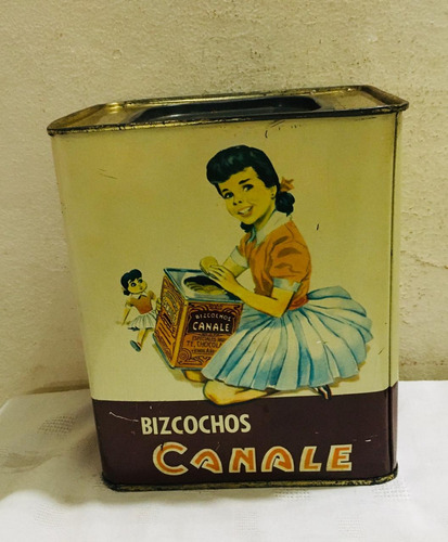 Antigua Lata De Bizcochos Canale Envasada En 1970 - Vacia !! Lata (Usado)