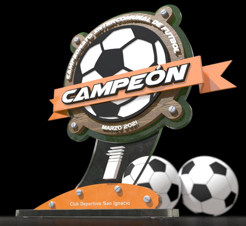 Trofeo, Futbol / Reconocimientos En Acrílico, 20cm De Alto 