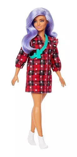 Boneca Barbie Fashionista Mod 157 Curvy Xadrez Mattel