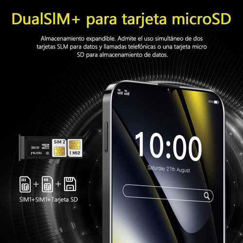 Smartphones F6 Pro 256gb 12gb Ram Dual Sim Android 14 Batería 8000mah Pantalla Grande Celular