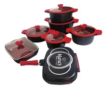 Comprar Juego De Olla Roca Volcanica Antiadherente Marus 14 Pcs 