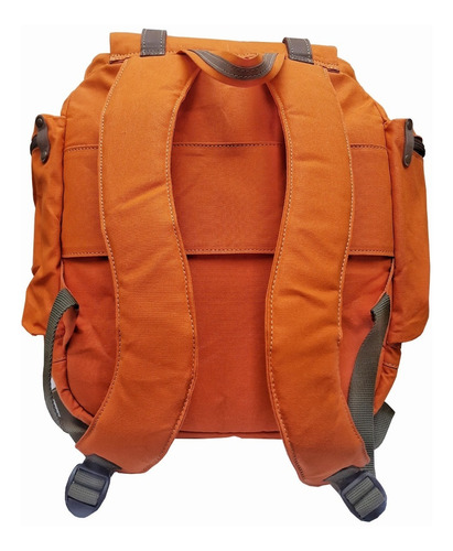 Imagen 7 de 10 de Mochila Lona Algodon Repele Agua C/cuero San Roman 20 L.