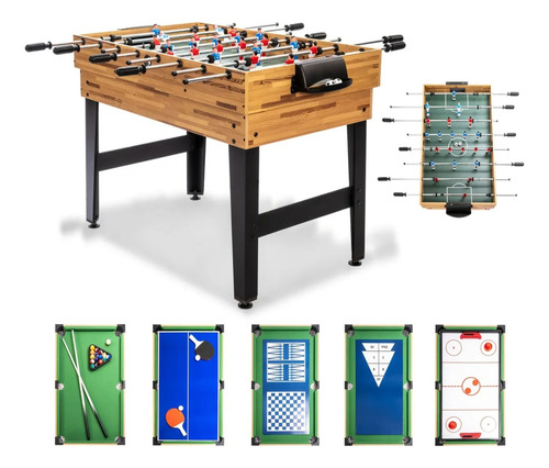 Juego De Mesa Solioes 13en1 Futbolito Billar Hokey Ajedrez +