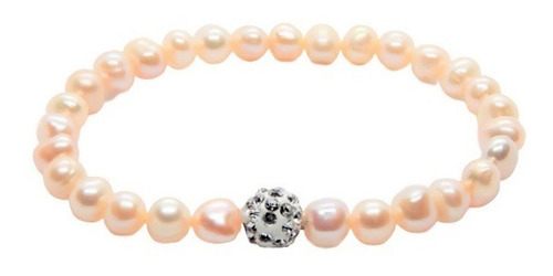 Pulsera Perlas De Río Rosa - Brazalete Mujer