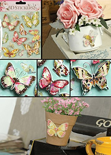 Calcomanías 3d Vintage Pájaros Mariposas Flores Para Manuali