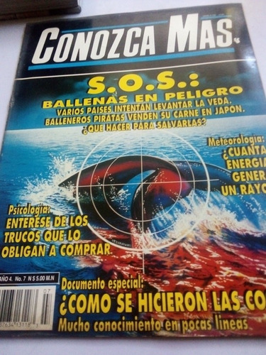 Imagen 1 de 4 de Revista Conozca Más Julio 1993 Ballenas En Peligro