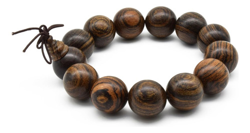 Zen Dear Unisex Natural Tigerwood Mala Cuentas Budista Oraci