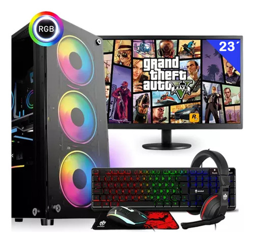 Computador Gamer I5 8500 16gb Ssd 1tb Monitor 23+ Kit +wi-fi