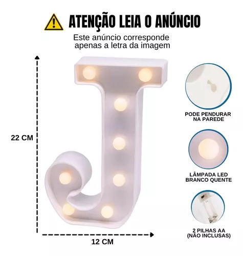 Letras Luminosas Led /22cm / Lampara Decorativa / Abecedario