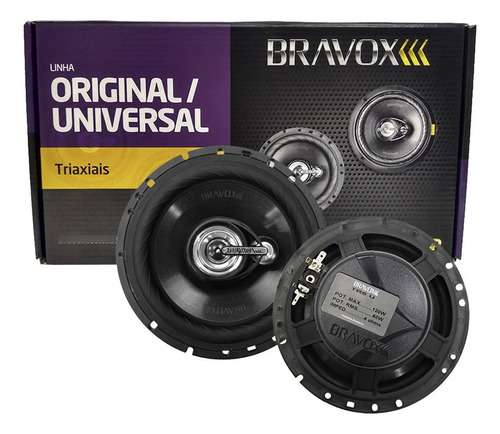 Auto Falante 6 Polegadas Tr6u Bravox Triaxial Universal Som