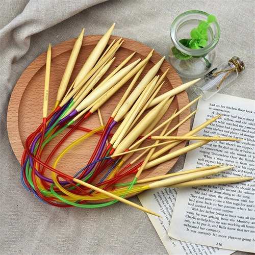 Set De Palillos Circulares De Bambú 40 Cm.