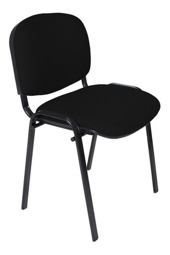 Imagen 3 de 3 de Silla de escritorio Mobilarg Lisy fija tapizada s/brazos base negra negra con tapizado de tela