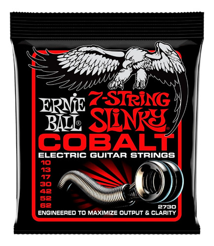 Encordado Eléctrica 7 Cuerdas Slinky Cobalt Ernie Ball1062 C