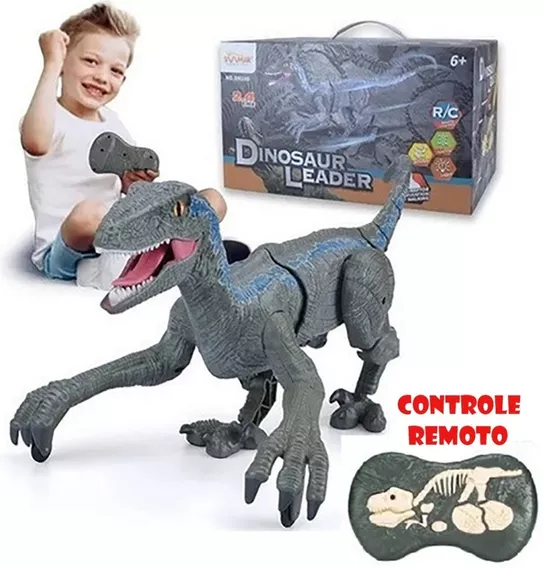 Juguete De Dinosaurio Sm180 Con Control Remoto Velociraptor
