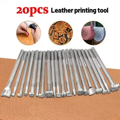 Kit De Sellos Para Marcar Cuero Diy, 20 Piezas