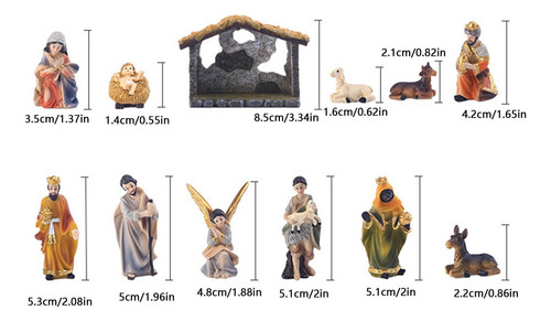 Escenas De Mesa De La Natividad 12 Unids/set De Figuritas Na