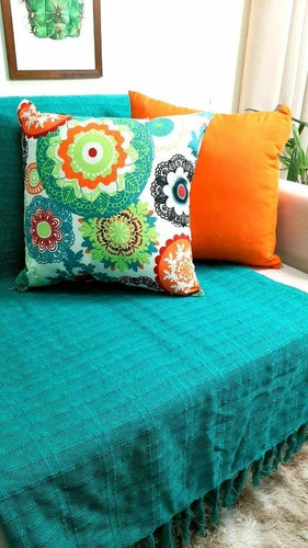 Kit 2 Capas Belize Mandalas Laranja + Manta