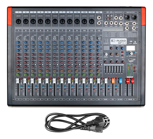 Mixer 12 Canais K-audio C/ Equalizador Efeitos Bluetooth Usb