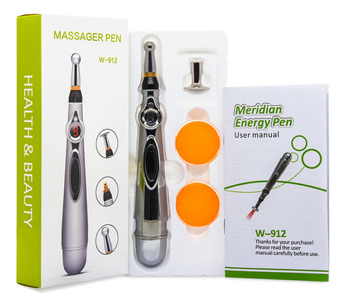 Bolígrafo De Masaje Nt Acupoint Pulse, Caja Plateada De 3 Ca