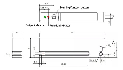 Sensor De Etiqueta Pud-100np-m8 Arduino Tipo U 12-24vdc