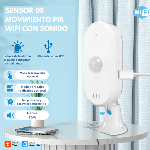 Alarma Sirena Wifi 30w Con Sensor Movimiento App Alexa