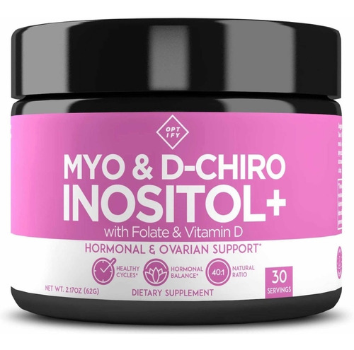 Myo Inositol & D-chiro 40:1 Folato Vitamina D 30 Servicios