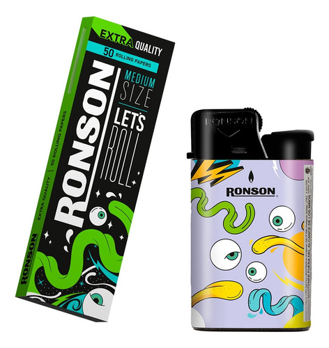 Pack Papelillo Ronson Extra Quality + Encendedor Just Unidad