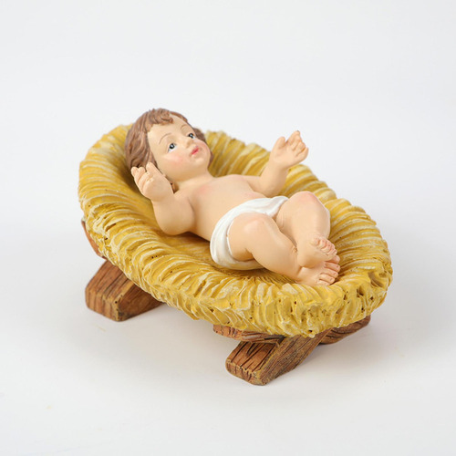 Decoración Navideña De Jesús En El Pesebre Estatua Del Niño